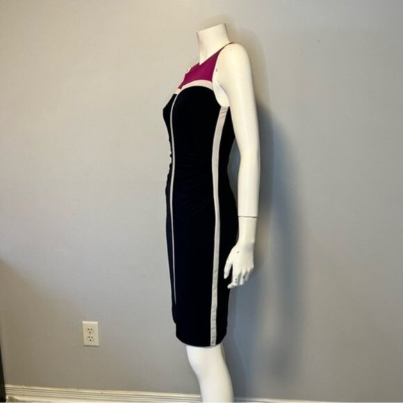 Ralph Lauren ColorBlock Sleeveless Sheath Dress in Navy Blue and Hot Pink - Picture 4 of 12